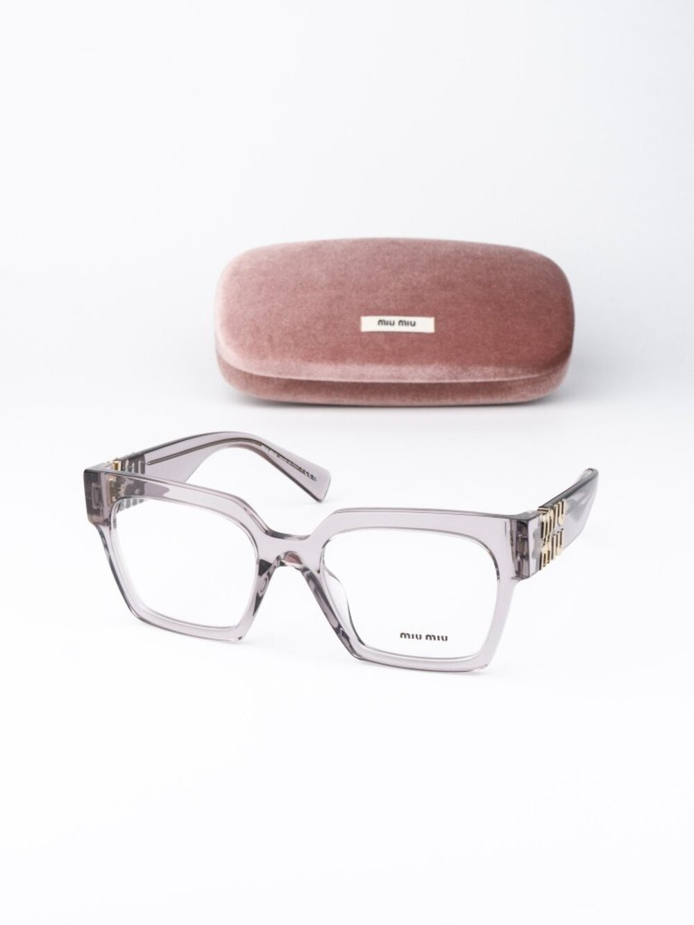 NEW Miu Miu MU04UV 12W1O1 Transparent Mauve Women Eyeglasses MU 04UV